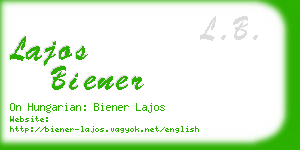 lajos biener business card